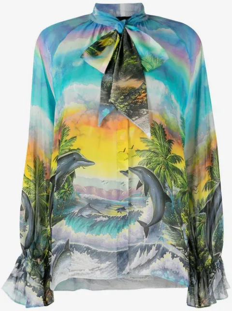 Philipp Plein Hawaii-print chiffon shirt