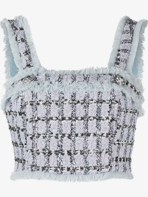 Philipp Plein tweed cropped top
