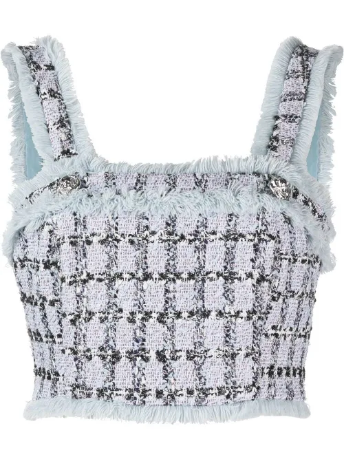 Haut crop en tweed - Philipp Plein - Modalova