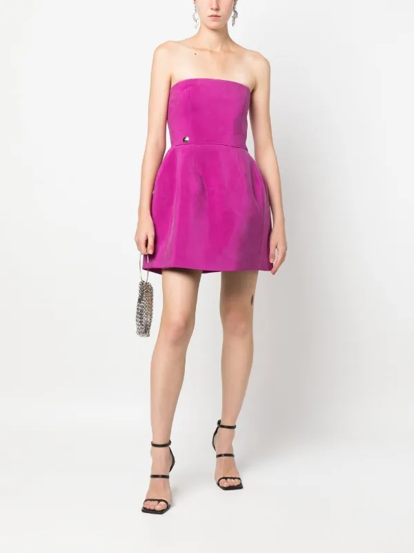 Philipp Plein Strapless Silk Mini Dress | Pink | FARFETCH BH