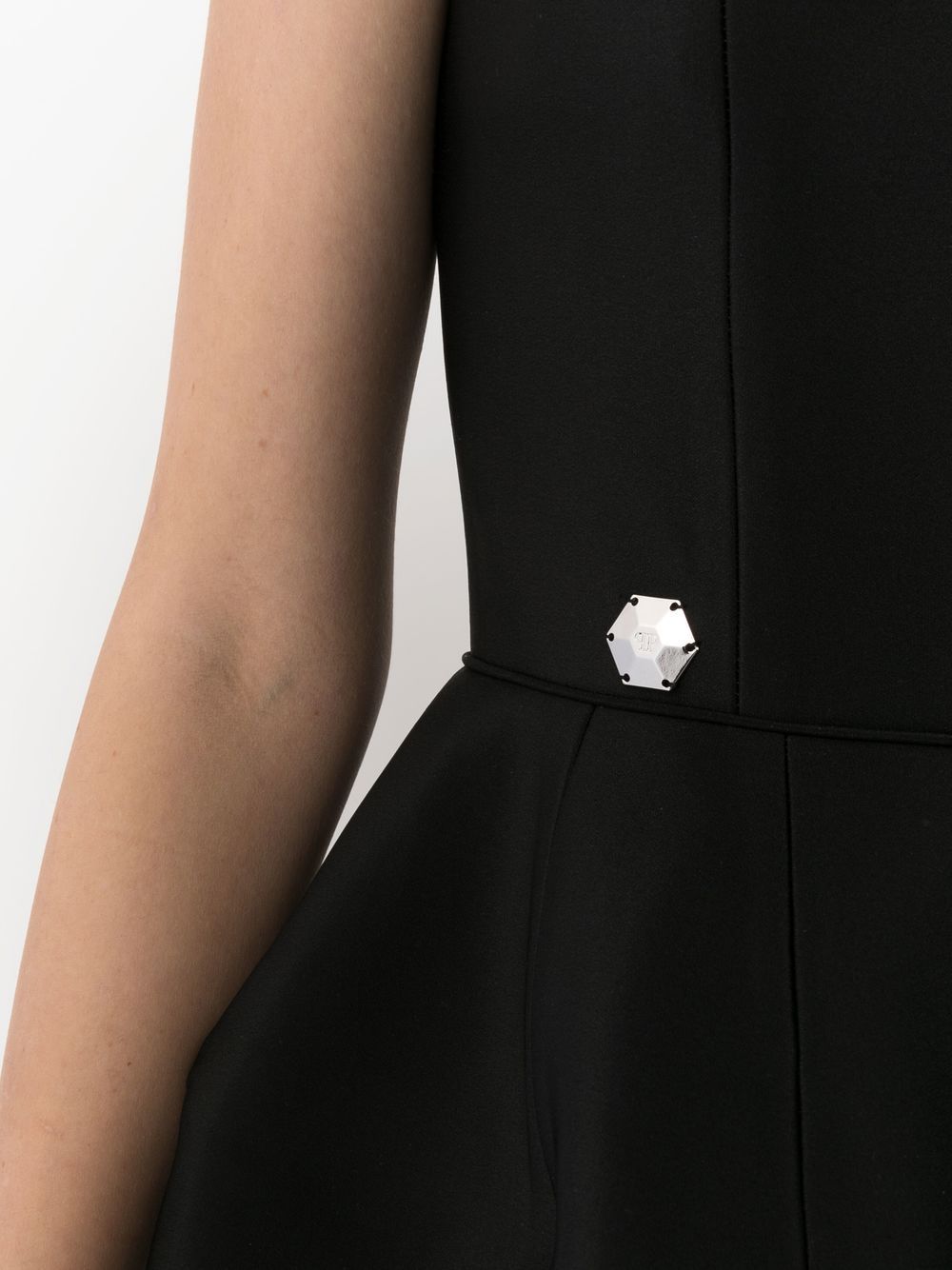 Shop Philipp Plein Strapless Silk Mini Dress In Black