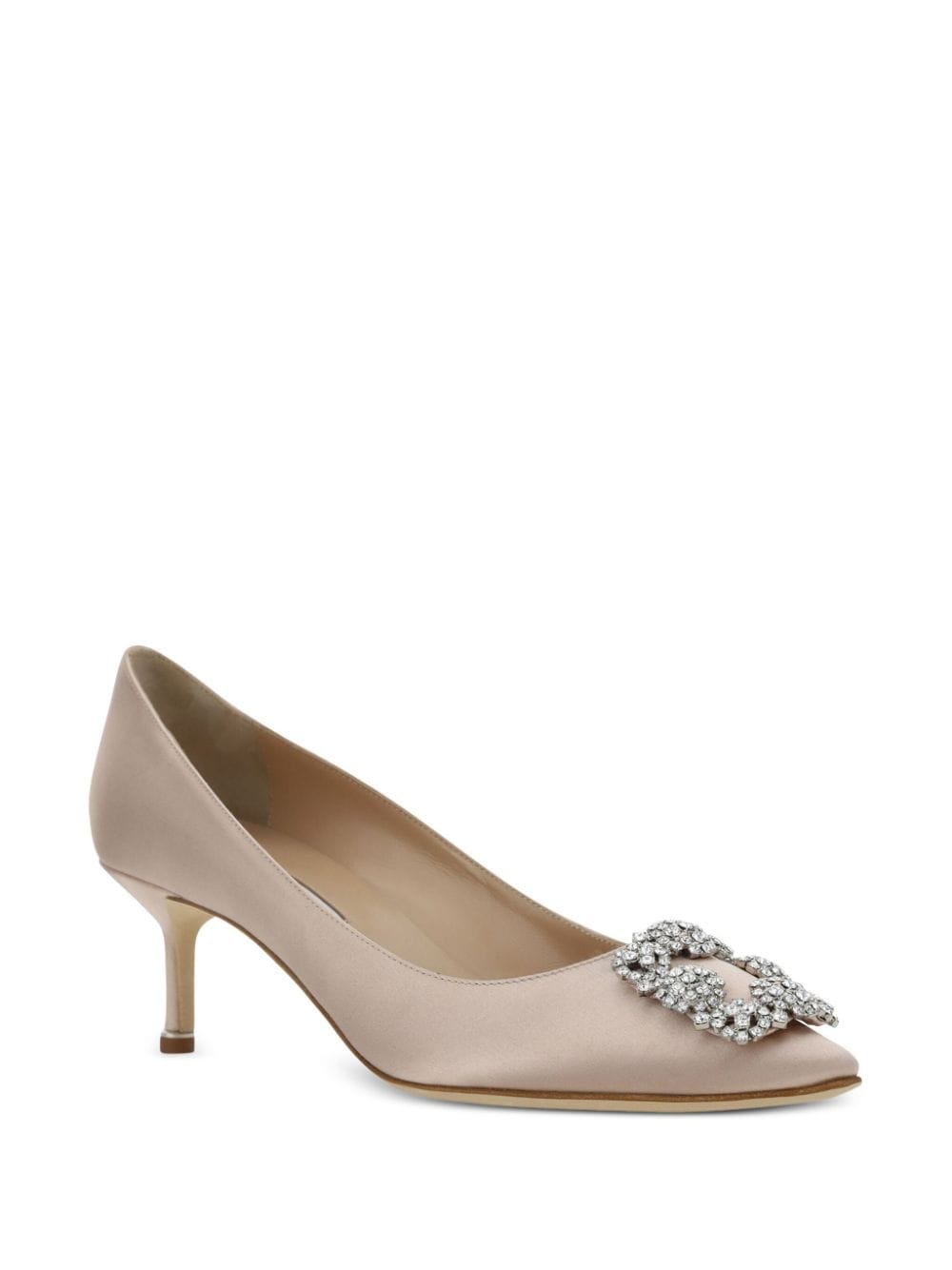 Shop Manolo Blahnik 50mm Hangisi Pumps In 中性色