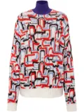 Prada abstract-pattern knitted jumper - White