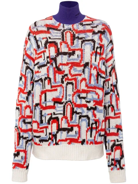 Prada abstract-pattern knitted jumper