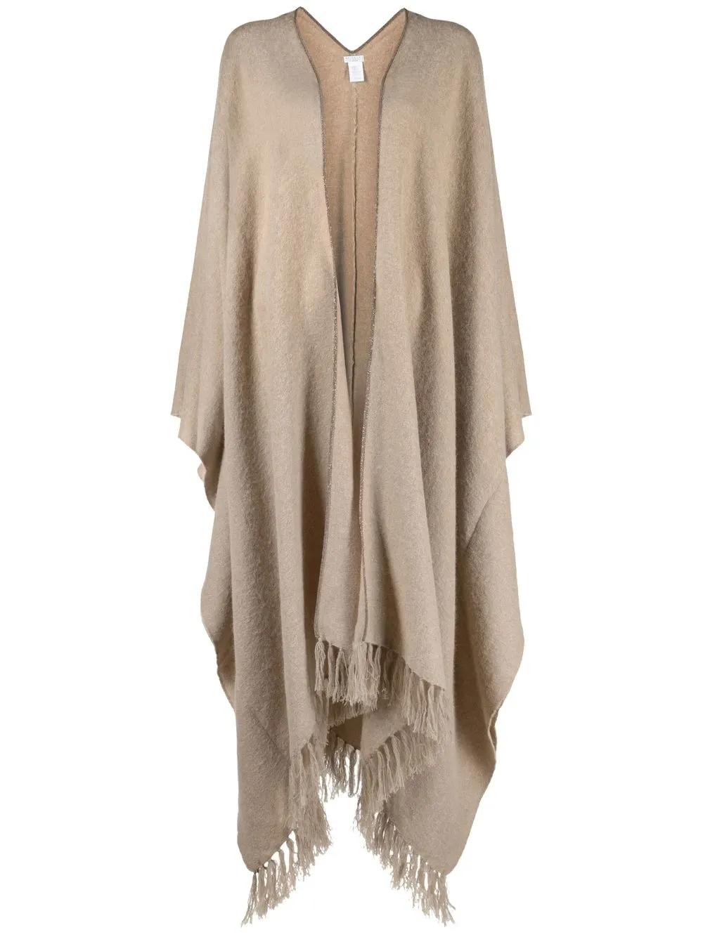 

Brunello Cucinelli poncho tejido con borla - Neutro