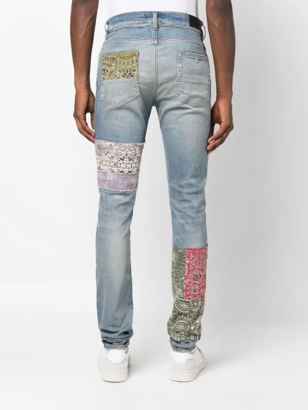 Patchwork skinny best sale jeans mens