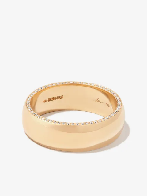 Lizzie Mandler Fine Jewelry L MANDLER 18CT YG OTHELLO BLK WHT DIAM PAVE 041CT CIGAR BAND
