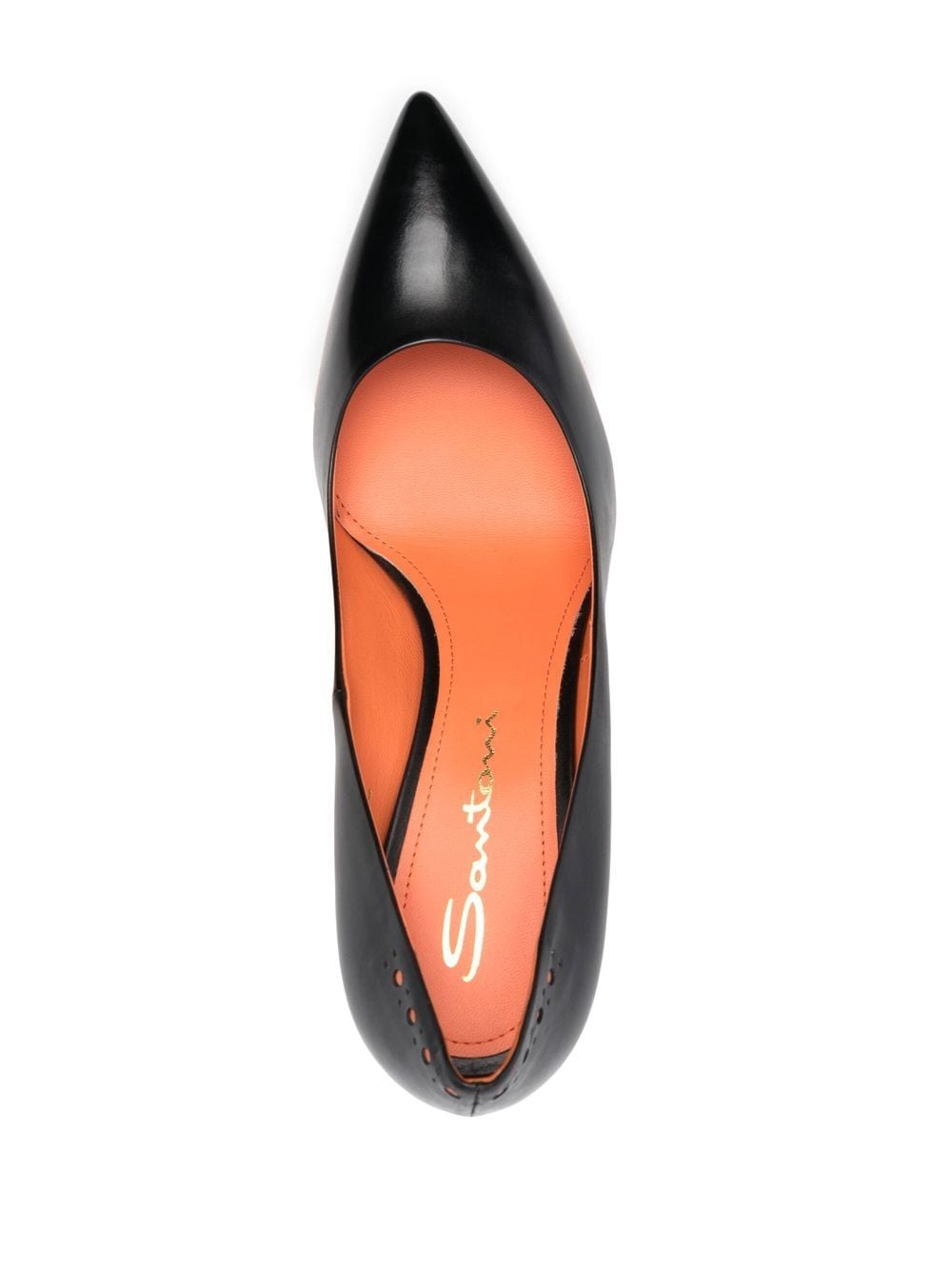 Shop Santoni 95mm Heel Leather Pumps In Black