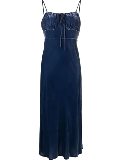 Rixo square-neck spaghetti-strap dress