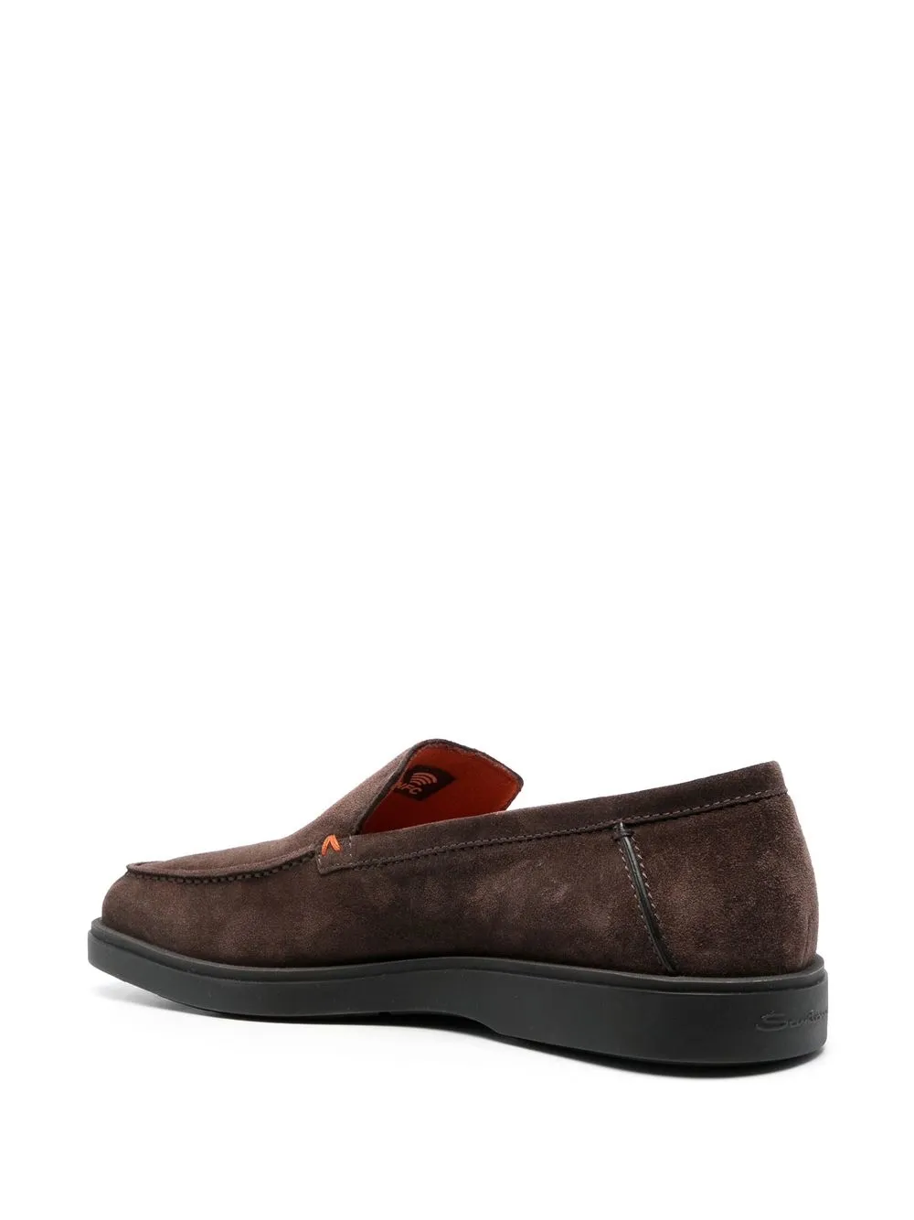 Santoni Drain Suede Slippers In Brown