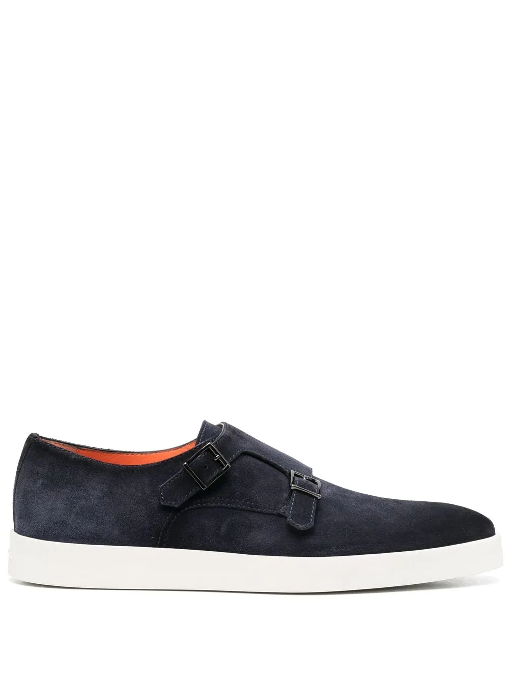 

Santoni buckled suede monk shoes - Blue