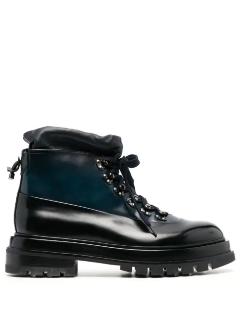 Polished lace-up leather boots