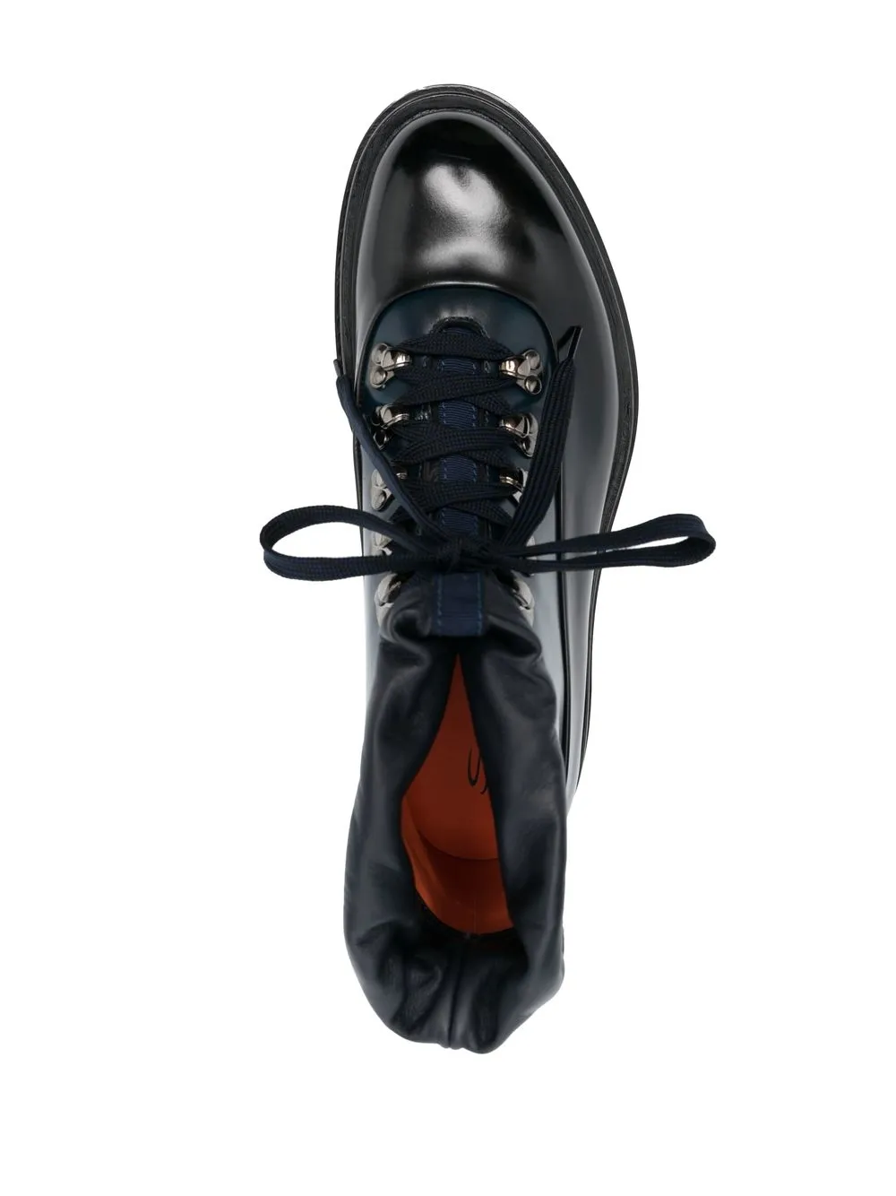 Santoni Polished laceup Leather Boots Farfetch
