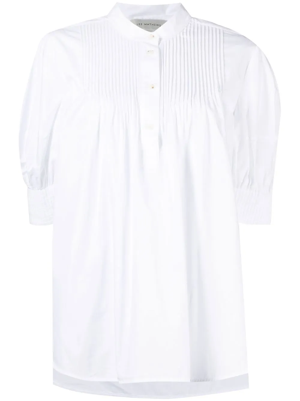 

Lee Mathews ribbed cotton-poplin shirt - White