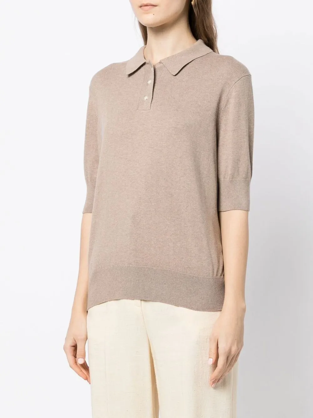 short sleeve knitted polo shirt