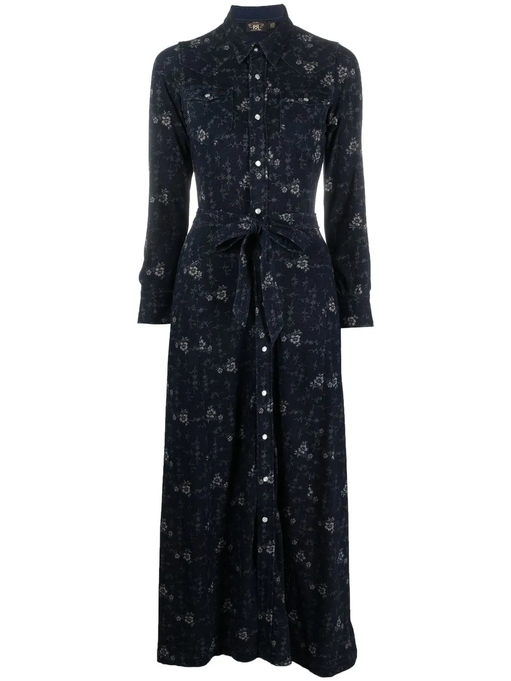 

Ralph Lauren RRL floral-print midi shirt dress - Blue