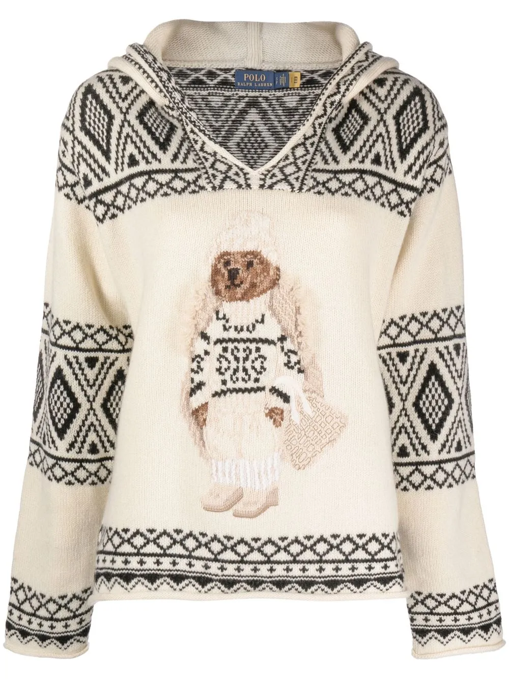 

Polo Ralph Lauren patterned intarsia-knit hoodie - White