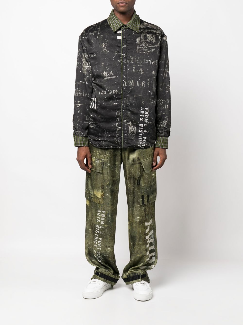 AMIRI logo-print Shirt Jacket | Green | FARFETCH