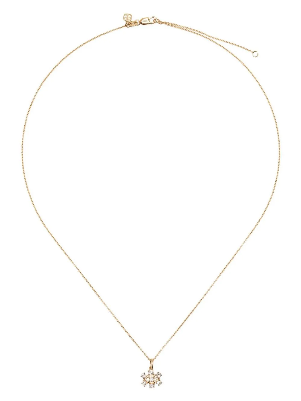 Shop Sydney Evan 14kt Yellow Gold Diamond Eye Necklace