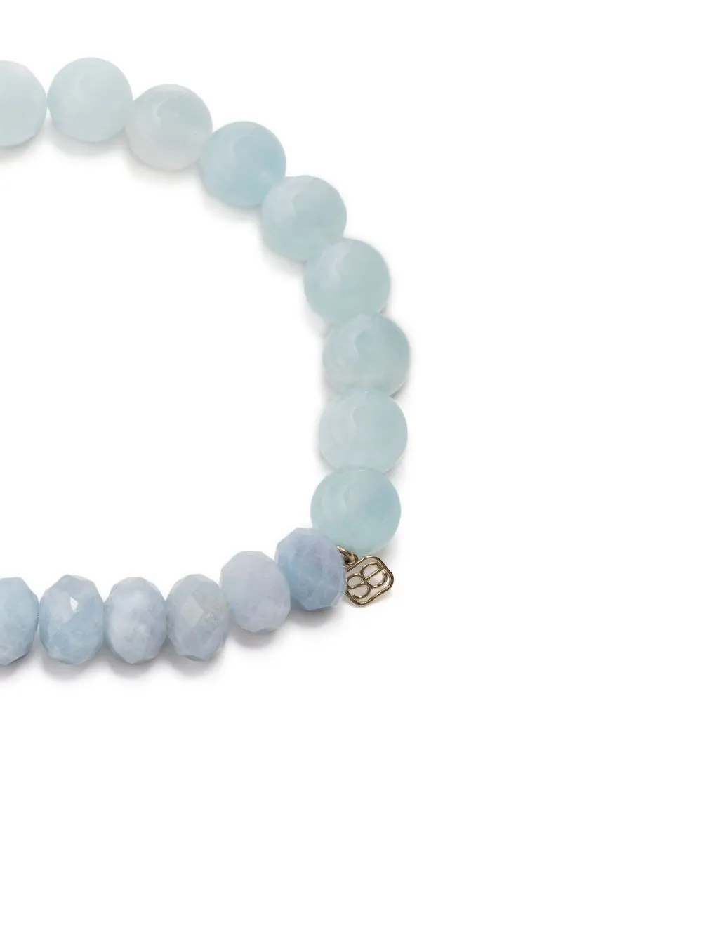 Shop Sydney Evan 14kt Yellow Gold Aquamarine Beaded Bracelet In Blue