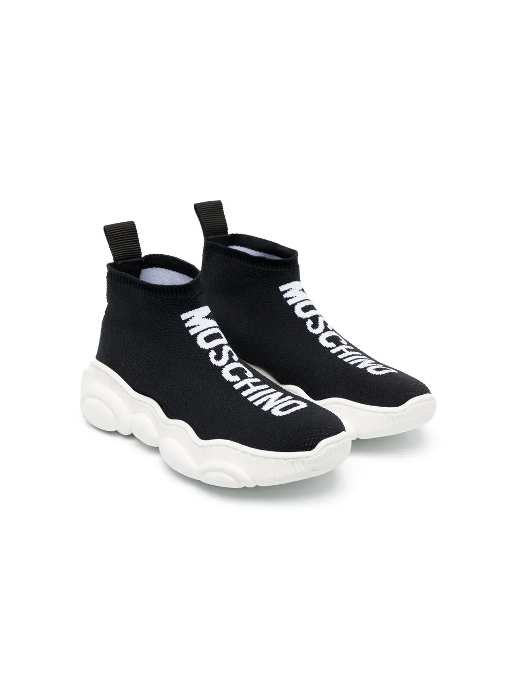 

Moschino Kids tenis altos con logo estampado - Negro