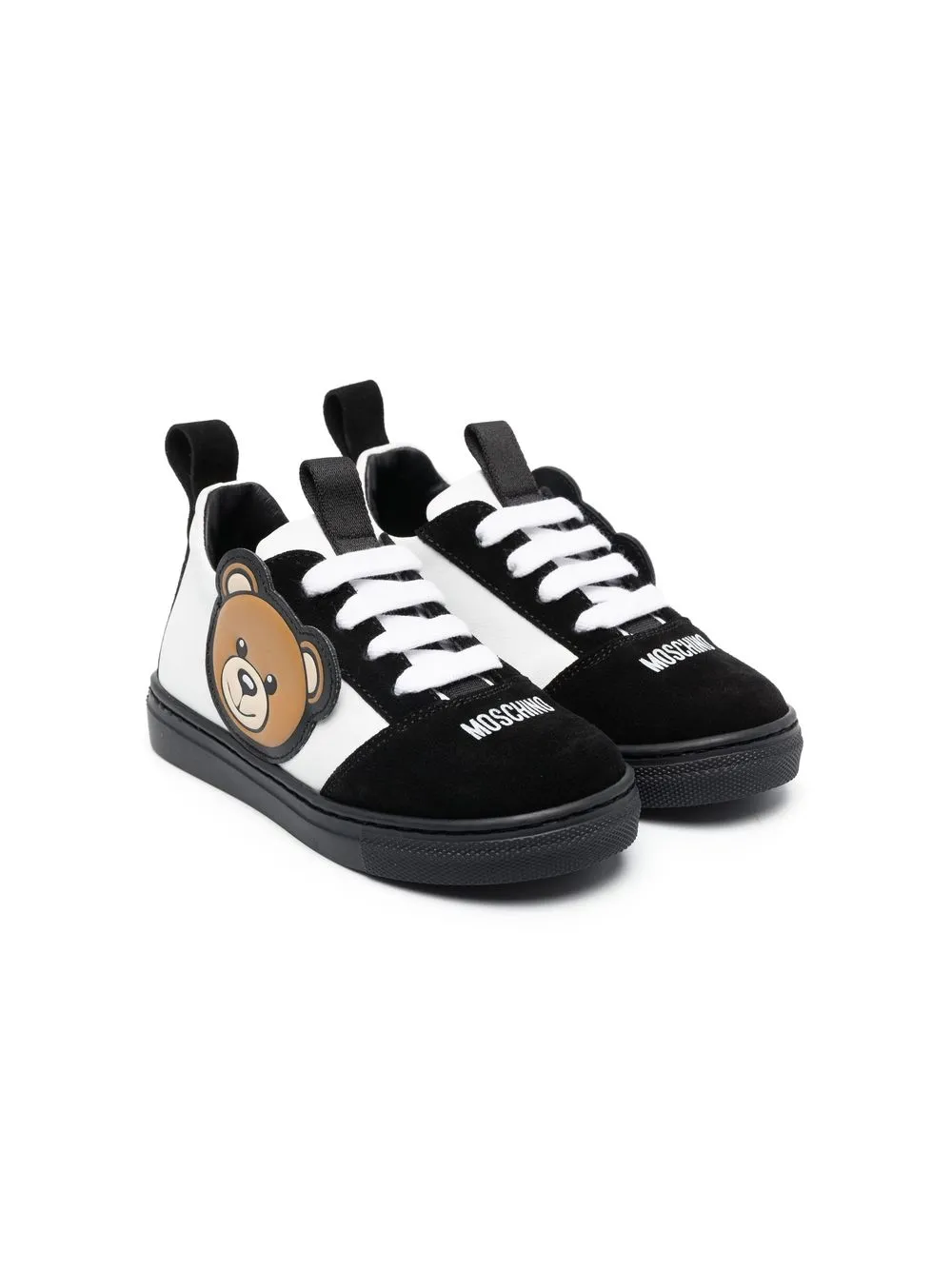 

Moschino Kids tenis bajos con motivo Teddy Bear - Negro