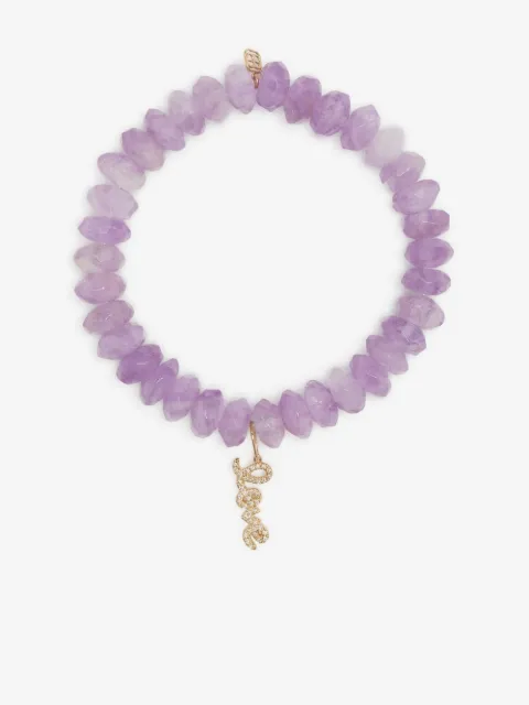 Sydney Evan 14kt yellow gold amethyst beaded bracelet
