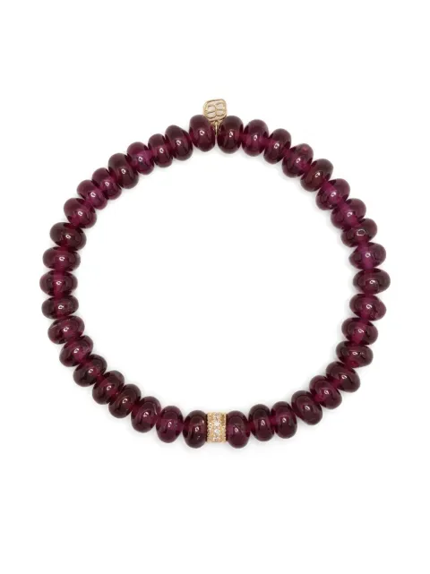 Sydney Evan bracelet en or 14ct sertie de perles en rhodolite