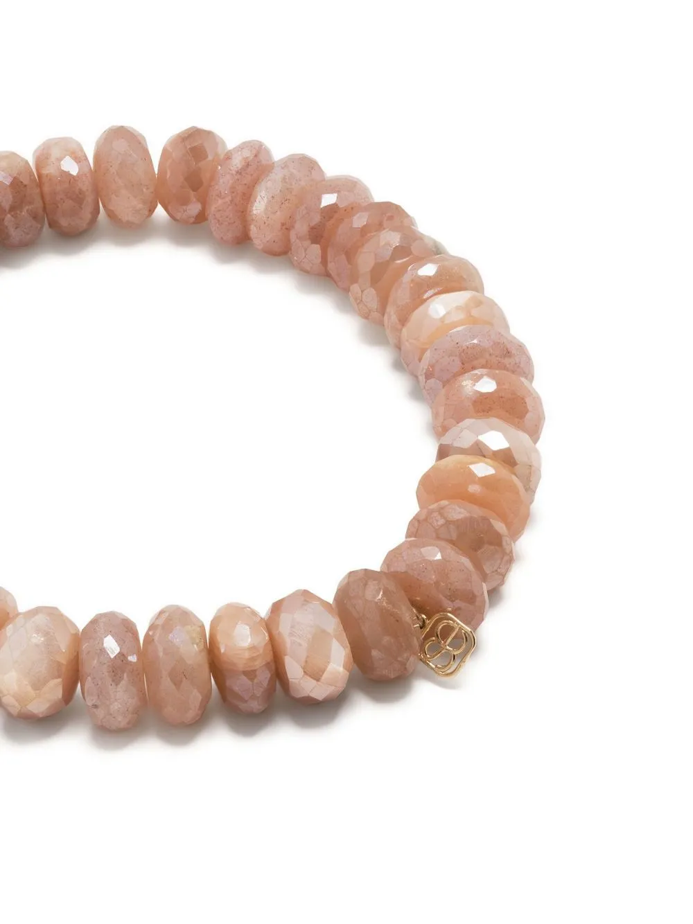 Sydney Evan 14kt Yellow Gold Moonstone Beaded Bracelet in Pink, view 4