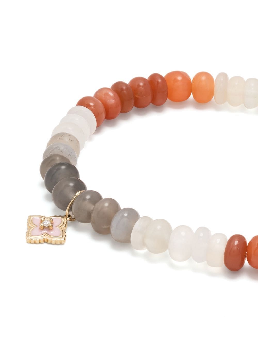 Shop Sydney Evan 14kt Yellow Gold Moonstone Beaded Bracelet In Multicolour