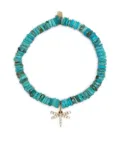 Sydney Evan 14kt yellow gold turquoise beaded bracelet - Blue