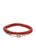 Sydney Evan 14kt yellow gold coral beaded bracelet - Red