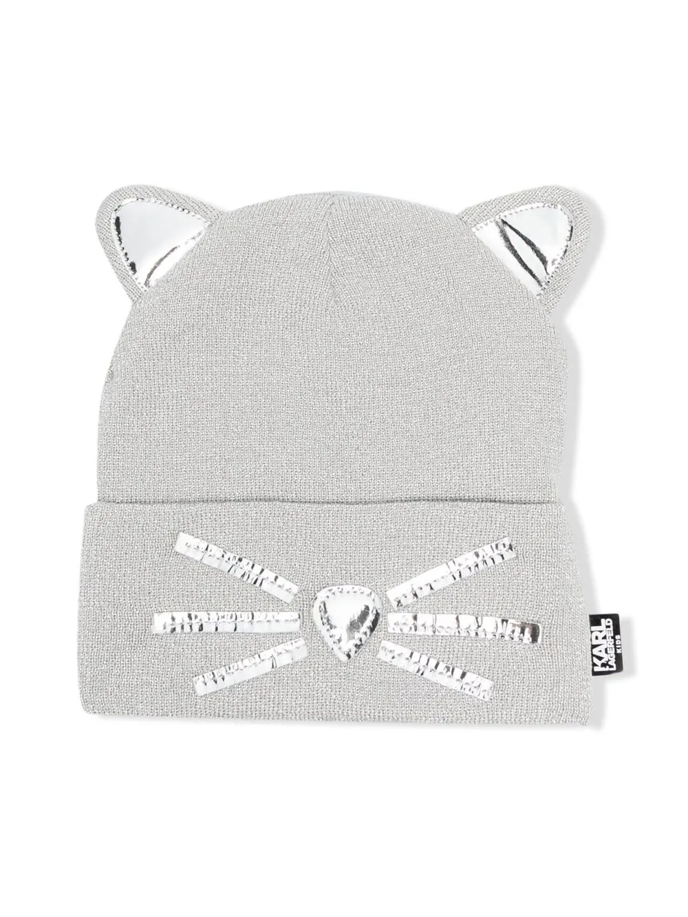 

Karl Lagerfeld Kids gorro con placa del logo - Gris