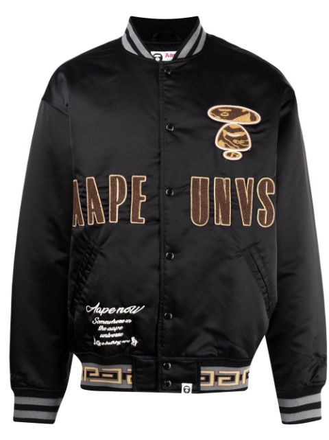 AAPE BY *A BATHING APE logo-print satin bomber jacket Men