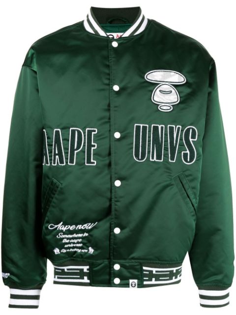 AAPE BY *A BATHING APE logo-print satin bomber jacket Men