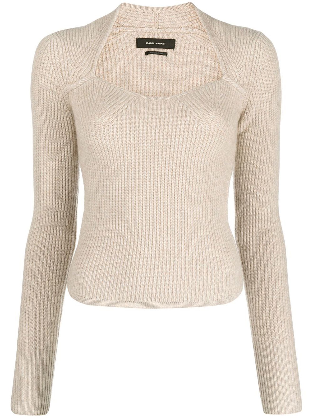 ISABEL MARANT Bailey sweetheart neck jumper neutrals | MODES