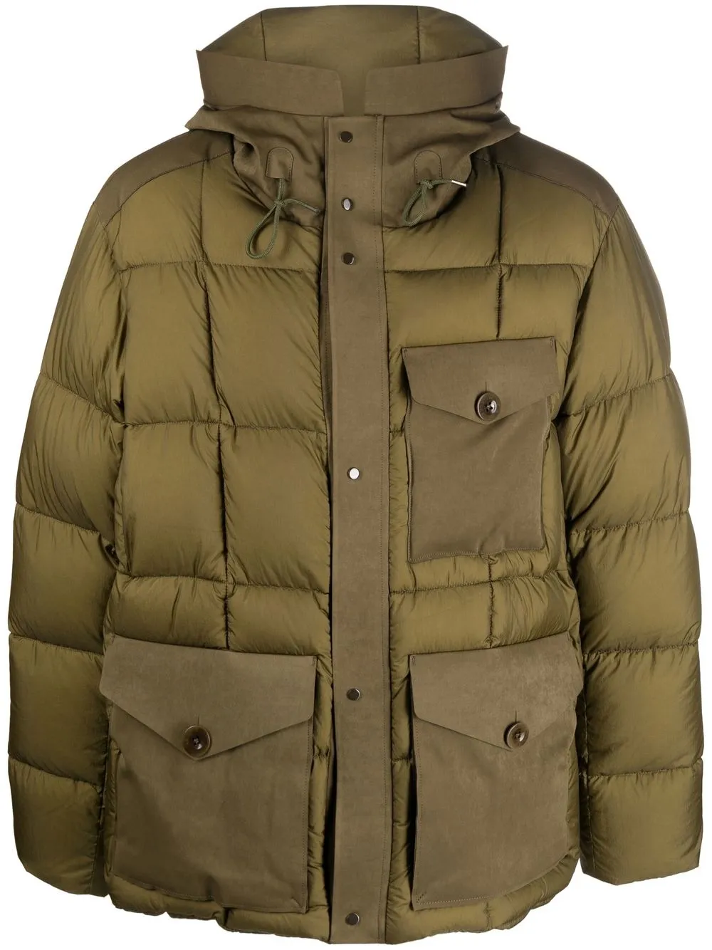 

Ten C down-feather hooded parka - Green