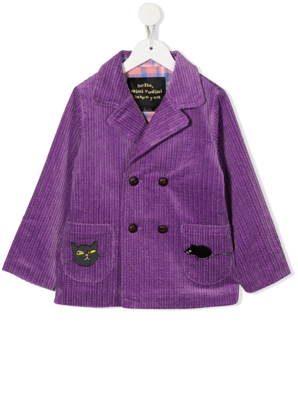 

Mini Rodini blazer de pana con doble botonadura - Morado