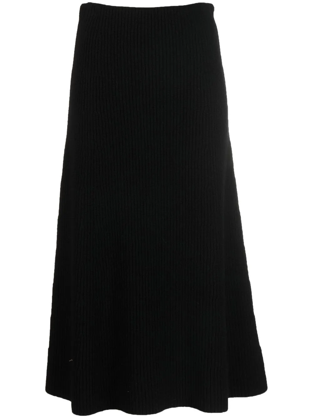 

Semicouture ribbed-knit A-Line midi-skirt - Black