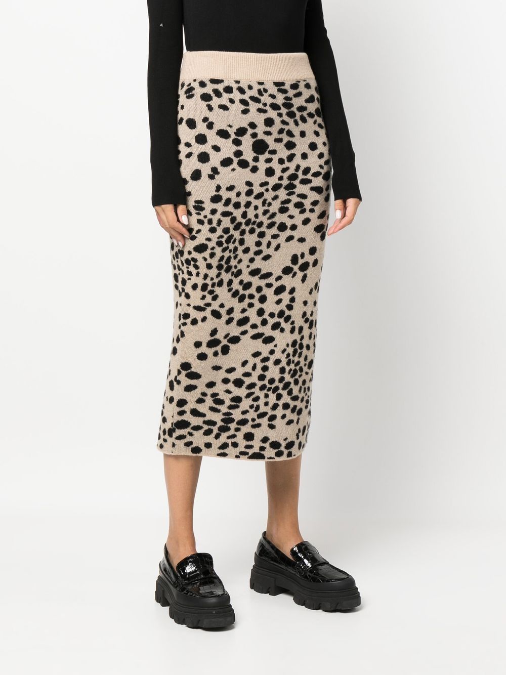 giraffe print midi skirt