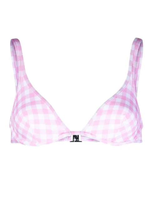 EPHEMERA gingham check-pattern bikini top