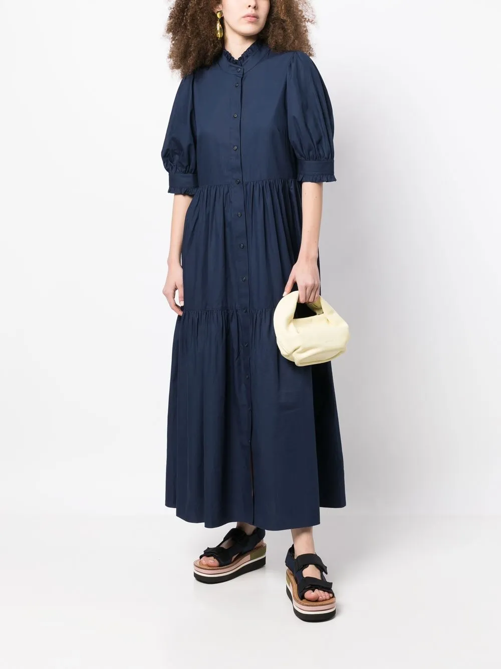 Lee Mathews Gelaagde blousejurk - Blauw