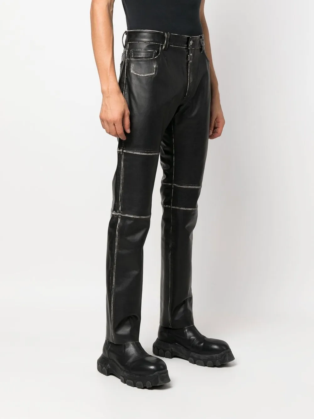 panelled leather trousers