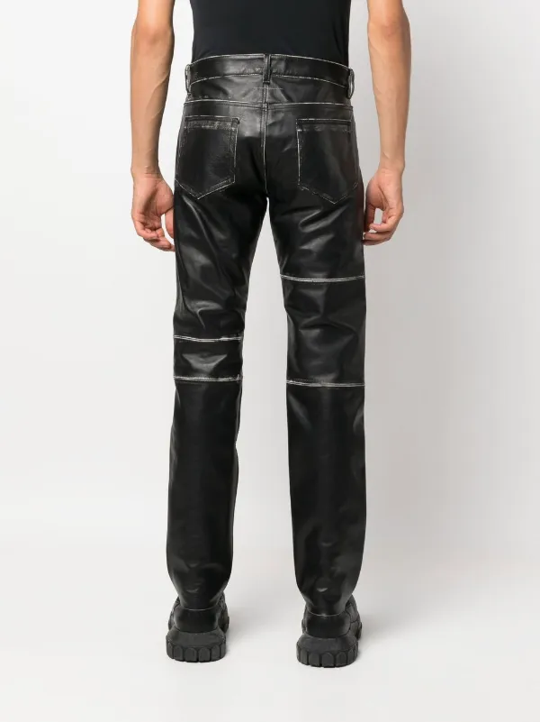 MM6 Maison Margiela faux-leather wide-leg Trousers - Farfetch