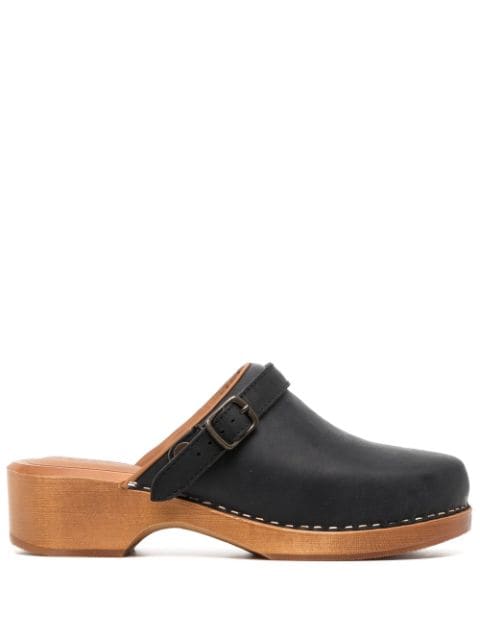 RE/DONE wooden-platform leather clogs