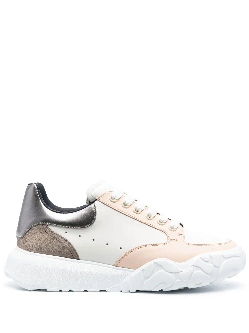 

Alexander McQueen tenis con diseño color block - Blanco