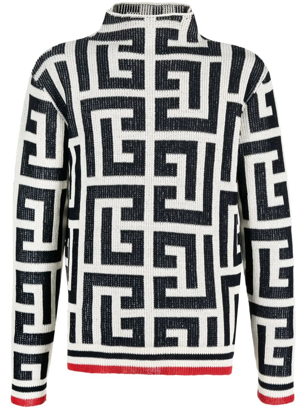 

Balmain intarsia-knit monogram jumper - Blue