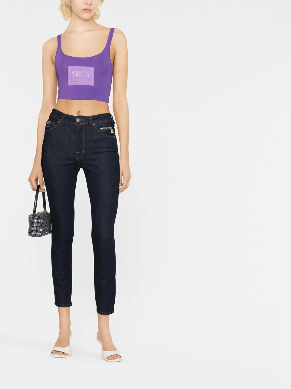 Versace Jeans Couture Jeans met logopatch - Blauw