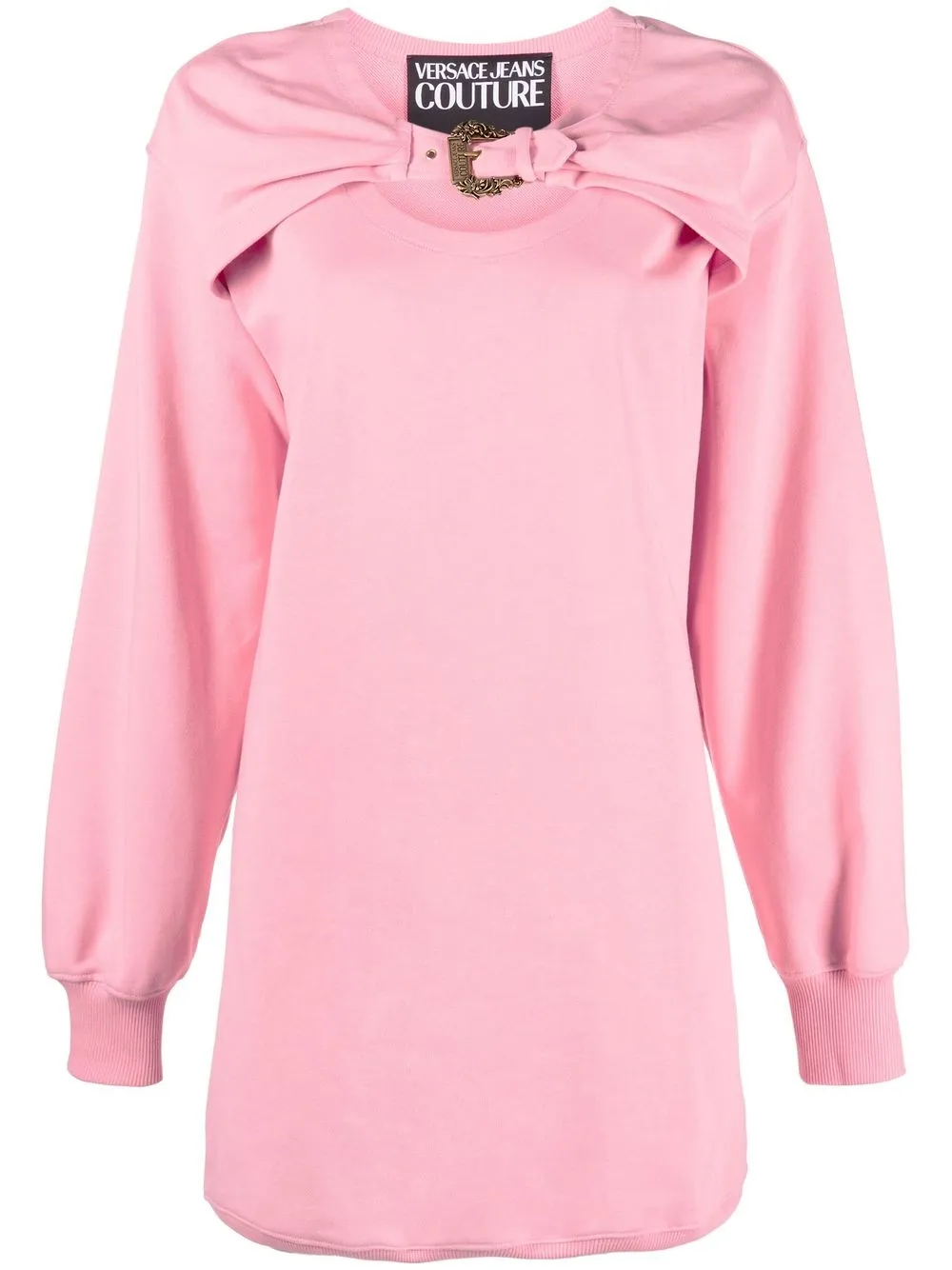 

Versace Jeans Couture vestido estilo sudadera con logo y hebilla - Rosado