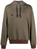 Helmut Lang drawstring logo-print hoodie - Green